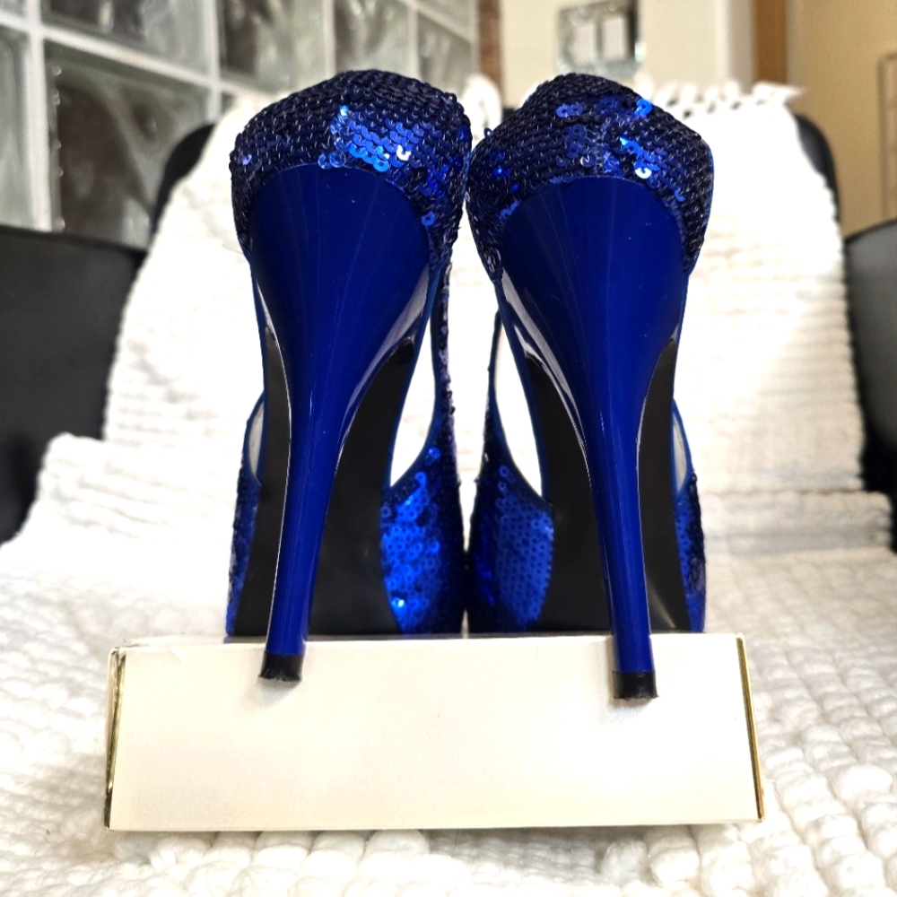 Guess Elegant Blue Sequin High Heels